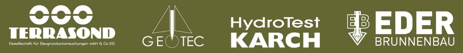 Die Unternehmen der Terrasond Holding: Terrasond, GEO-TEC, HydroTest Karch, Eder Brunnenbau